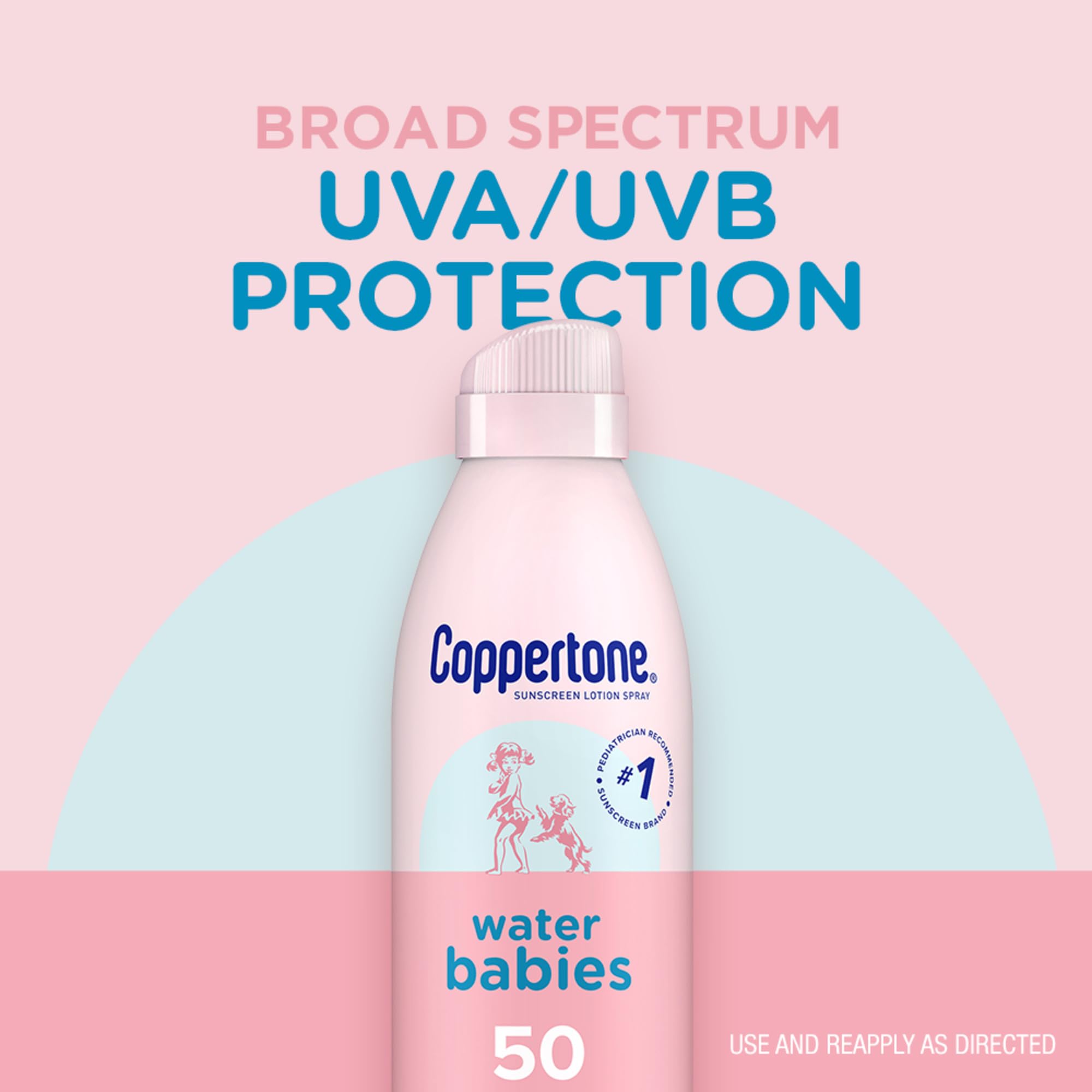 Coppertone WaterBabies Sunscreen Spray SPF 50, Spray On Sunscreen for Babies, Water Resistant, Pediatrician Recommended, 6 Oz, Pack of 2 - Image 3